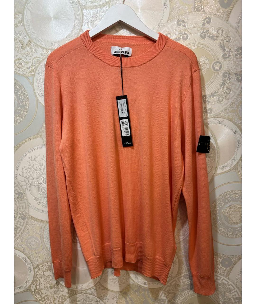 STONE ISLAND Коралловый шерстяной джемпер / свитер, фото 6
