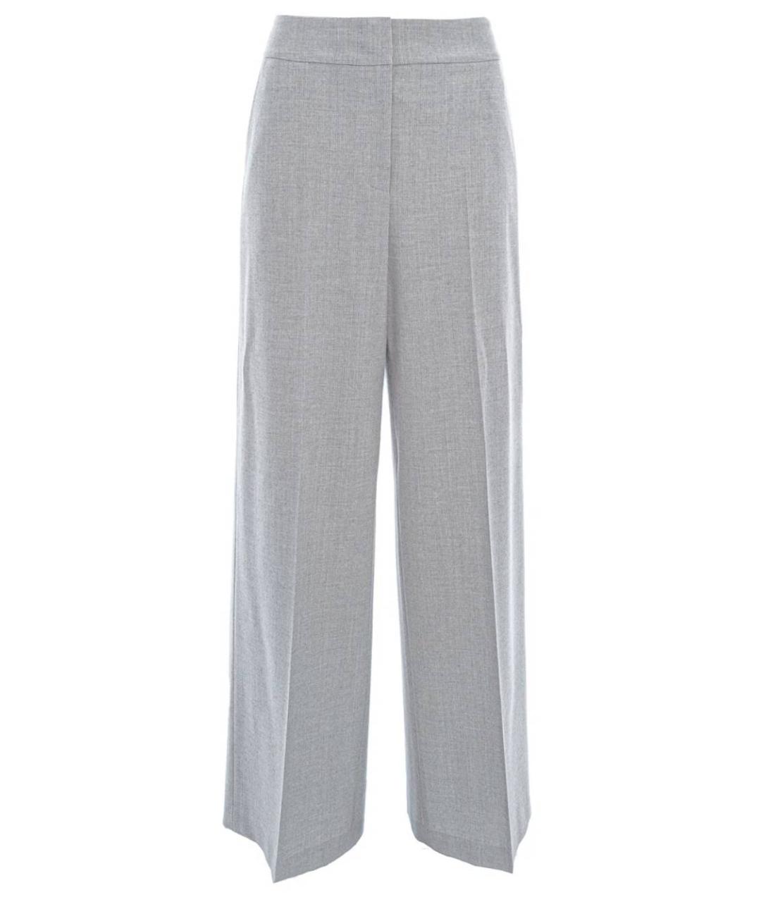PESERICO Серые шерстяные прямые брюки, фото 1
