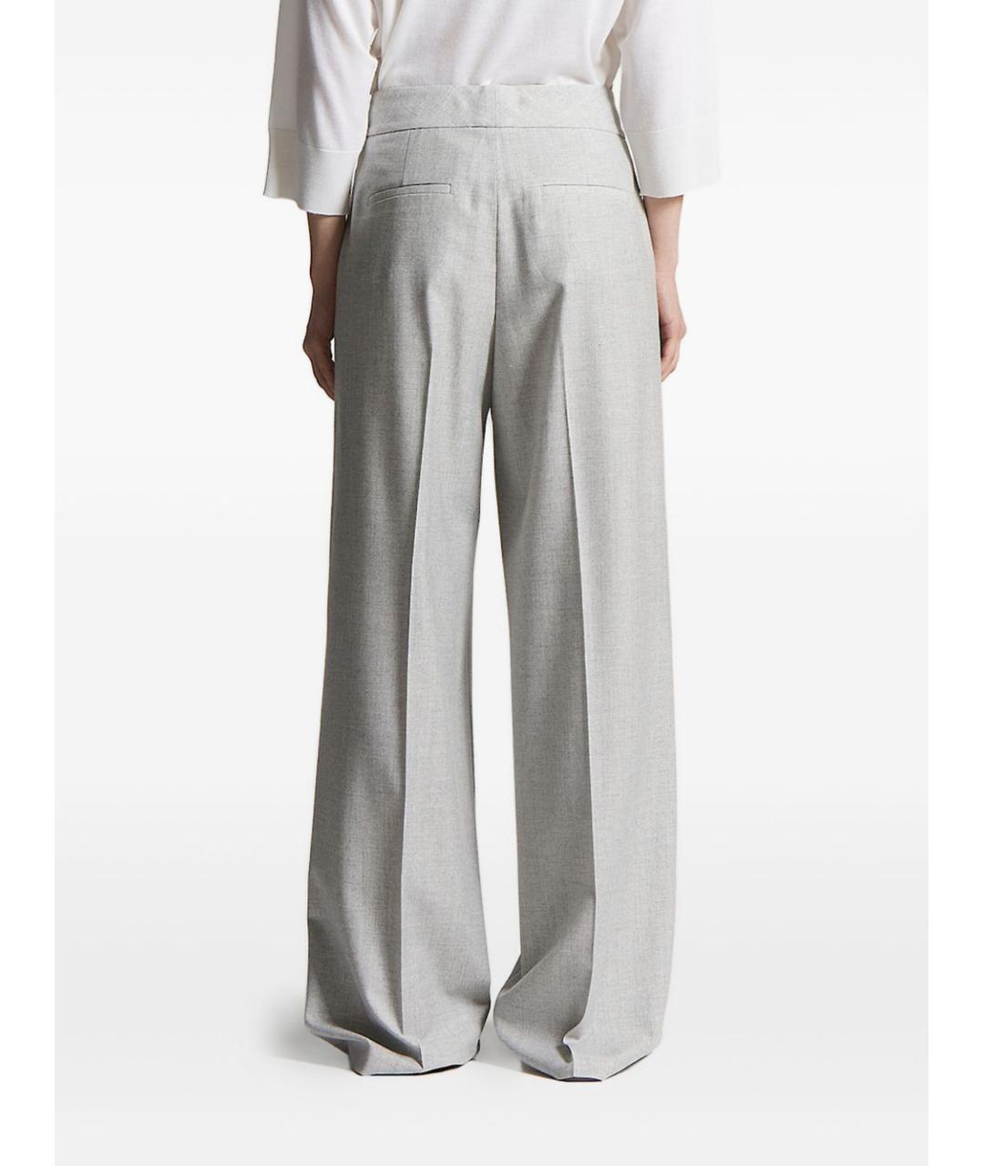 PESERICO Серые шерстяные прямые брюки, фото 3