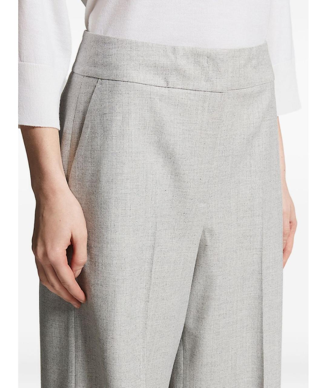 PESERICO Серые шерстяные прямые брюки, фото 2