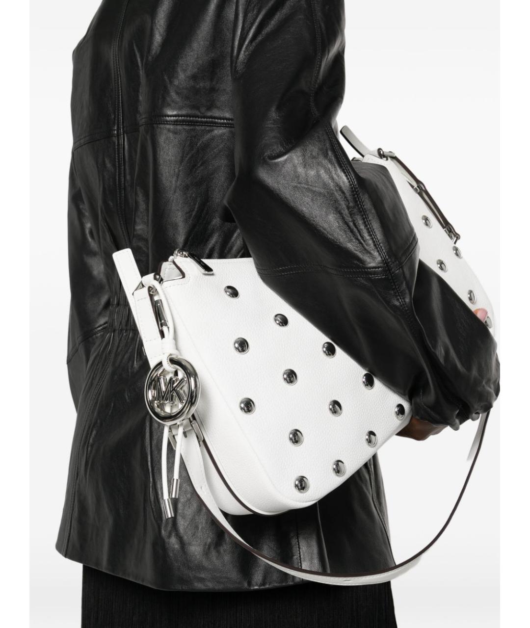 MICHAEL KORS Белая кожаная сумка через плечо, фото 2