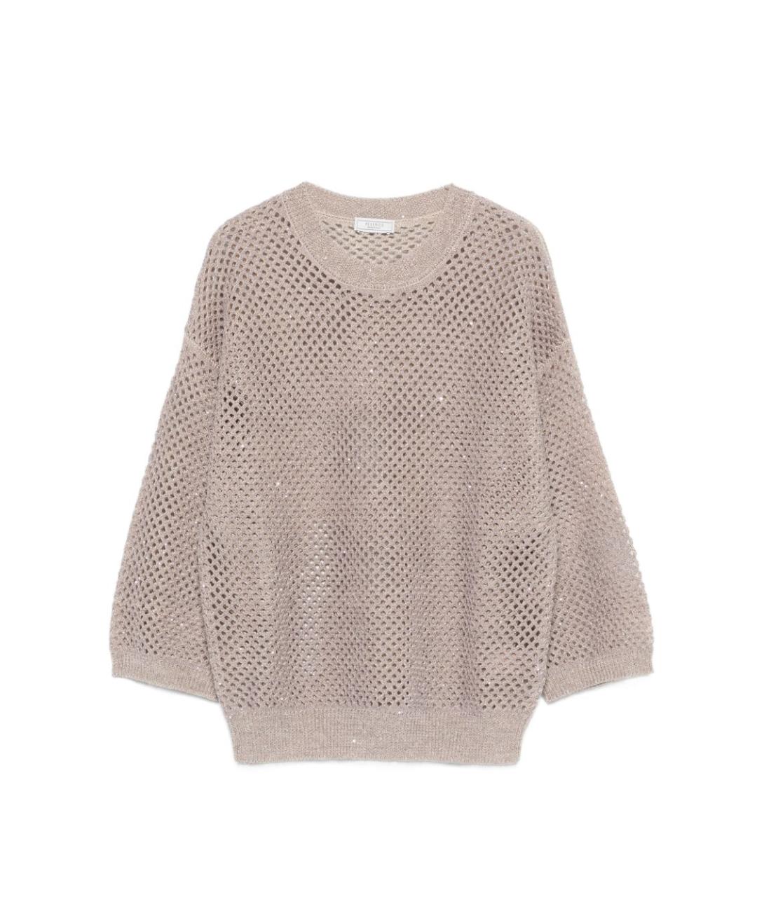 PESERICO Коричневый хлопковый джемпер / свитер, фото 1