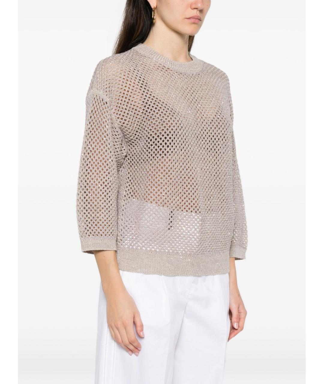 PESERICO Коричневый хлопковый джемпер / свитер, фото 4