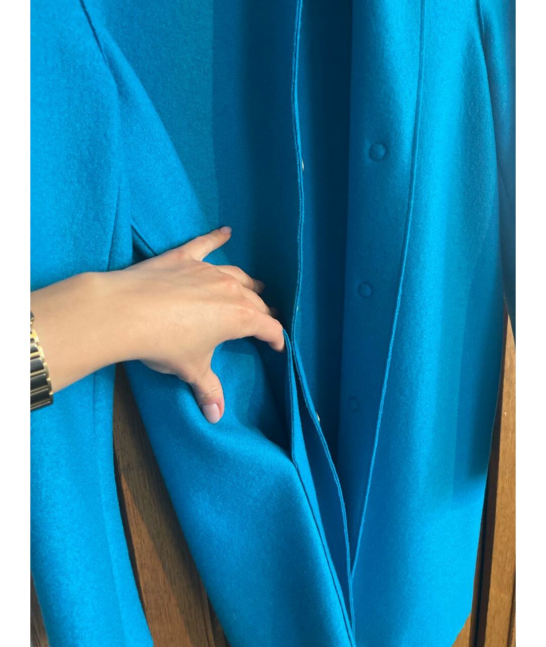 HARRIS WHARF LONDON Синее шерстяное пальто, фото 4