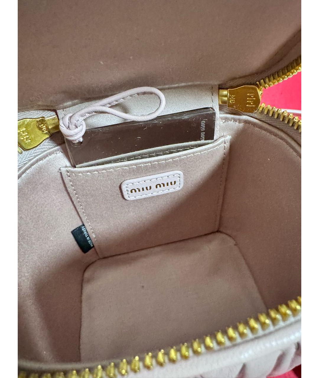 MIU MIU Розовая кожаная сумка через плечо, фото 5