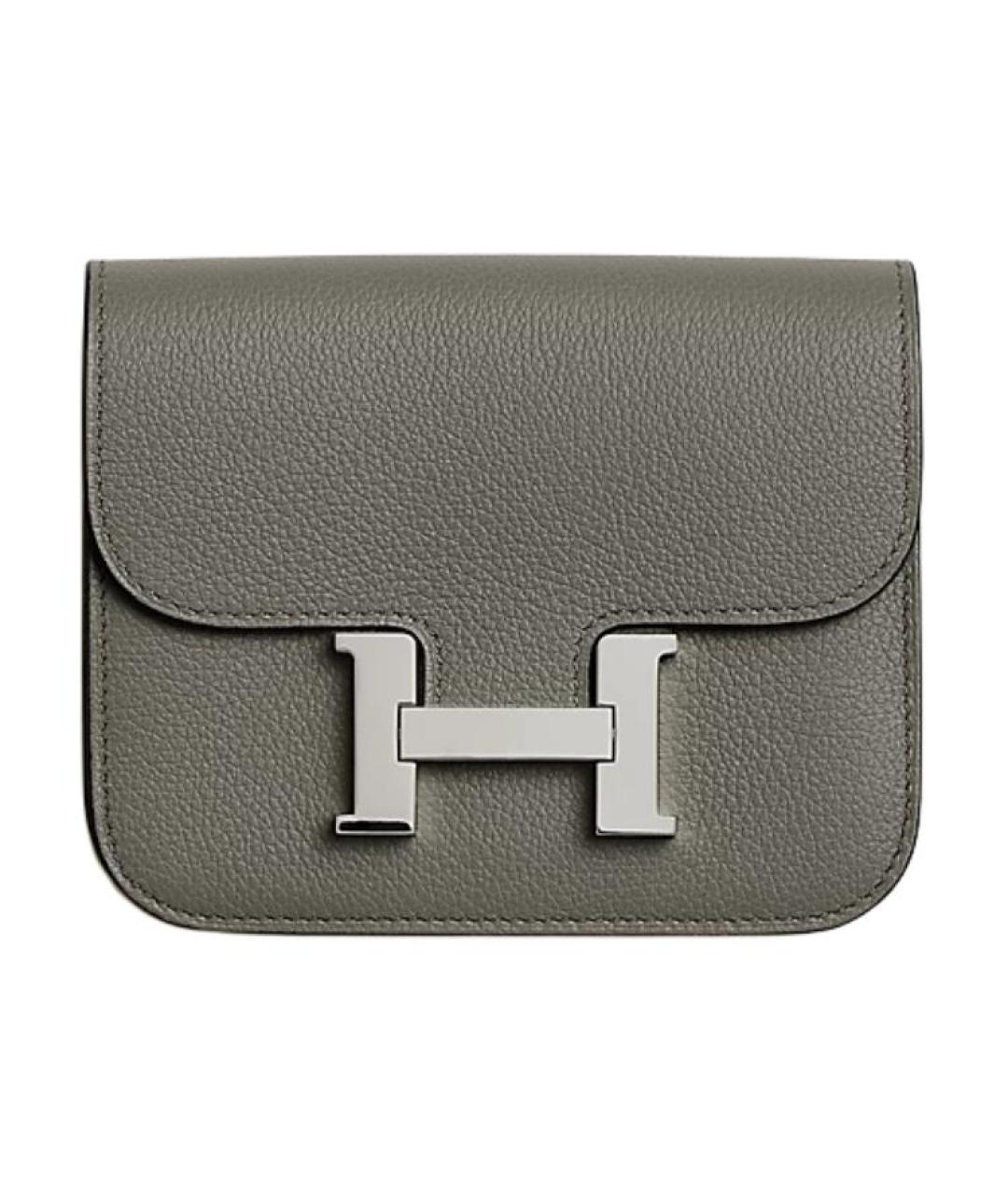HERMES Серый кожаный кошелек, фото 1