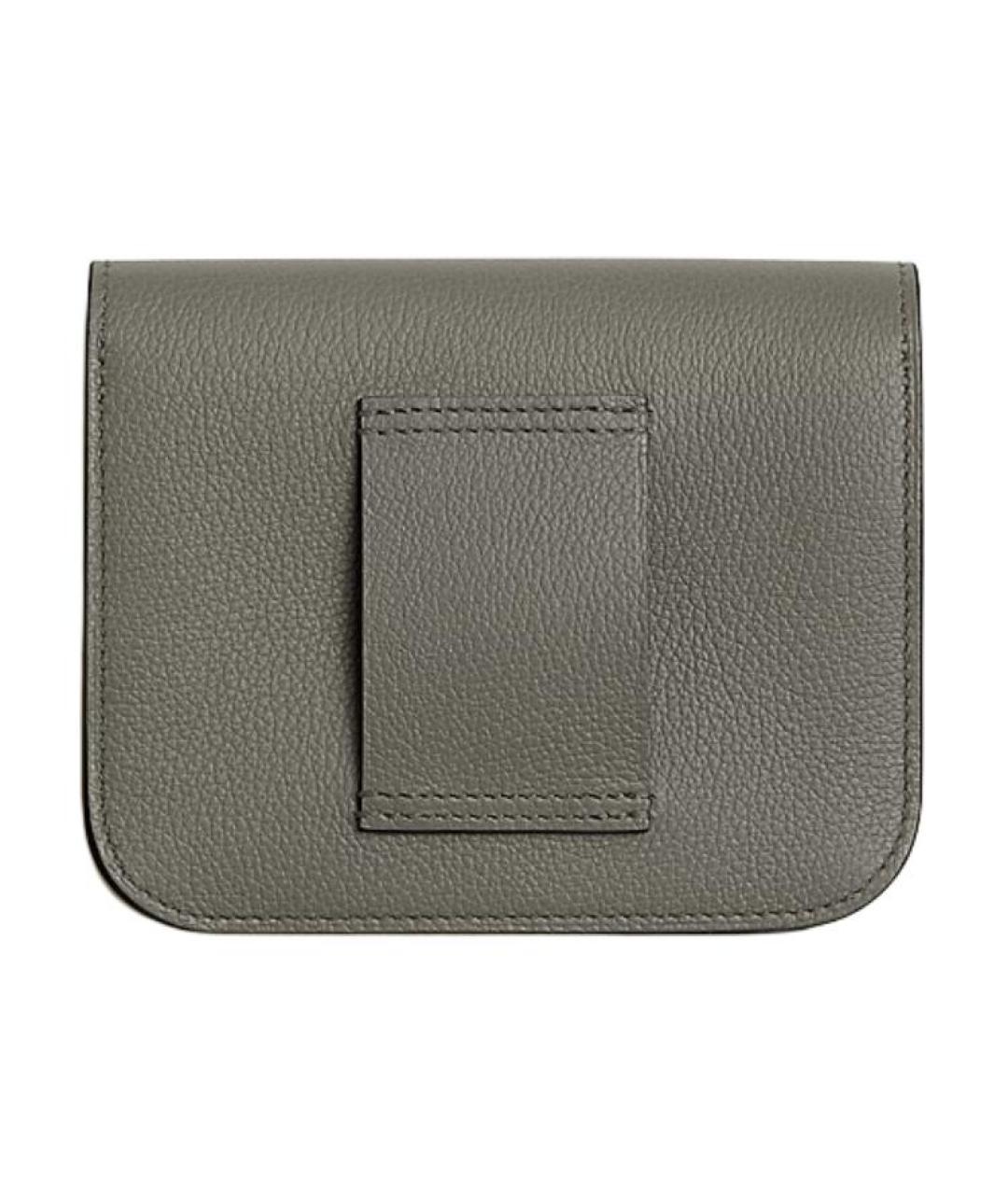 HERMES Серый кожаный кошелек, фото 2