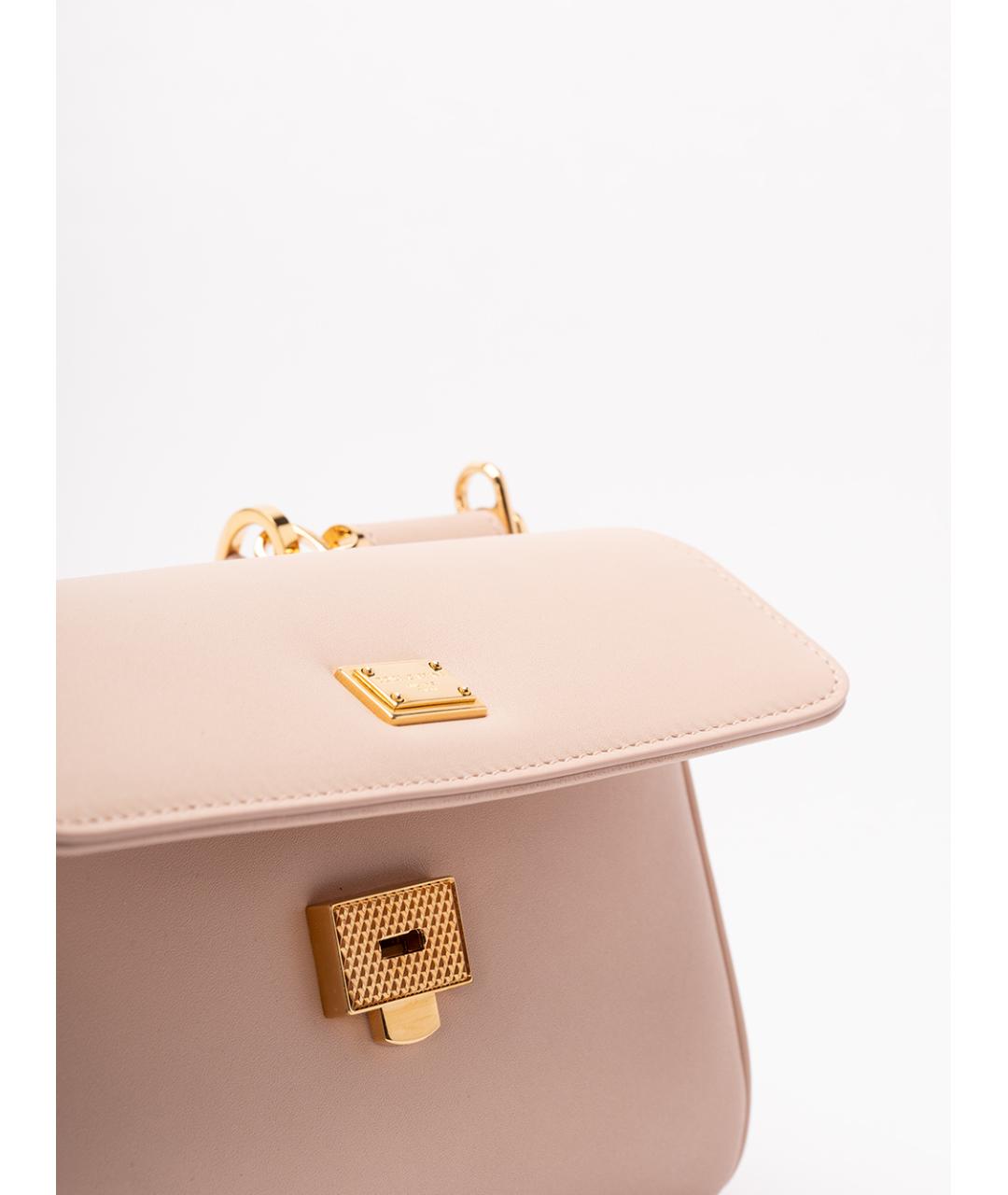 DOLCE&GABBANA Розовая кожаная сумка тоут, фото 5