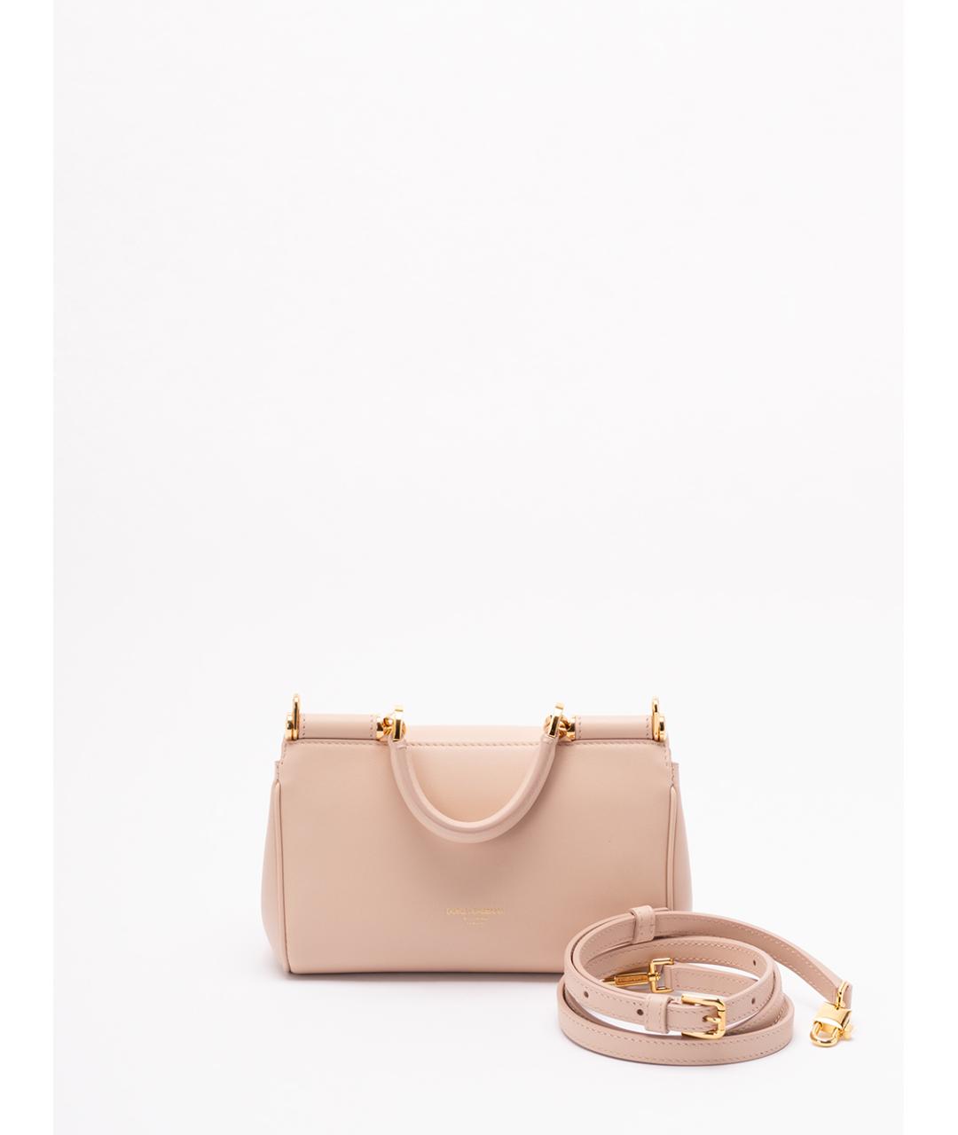 DOLCE&GABBANA Розовая кожаная сумка тоут, фото 2