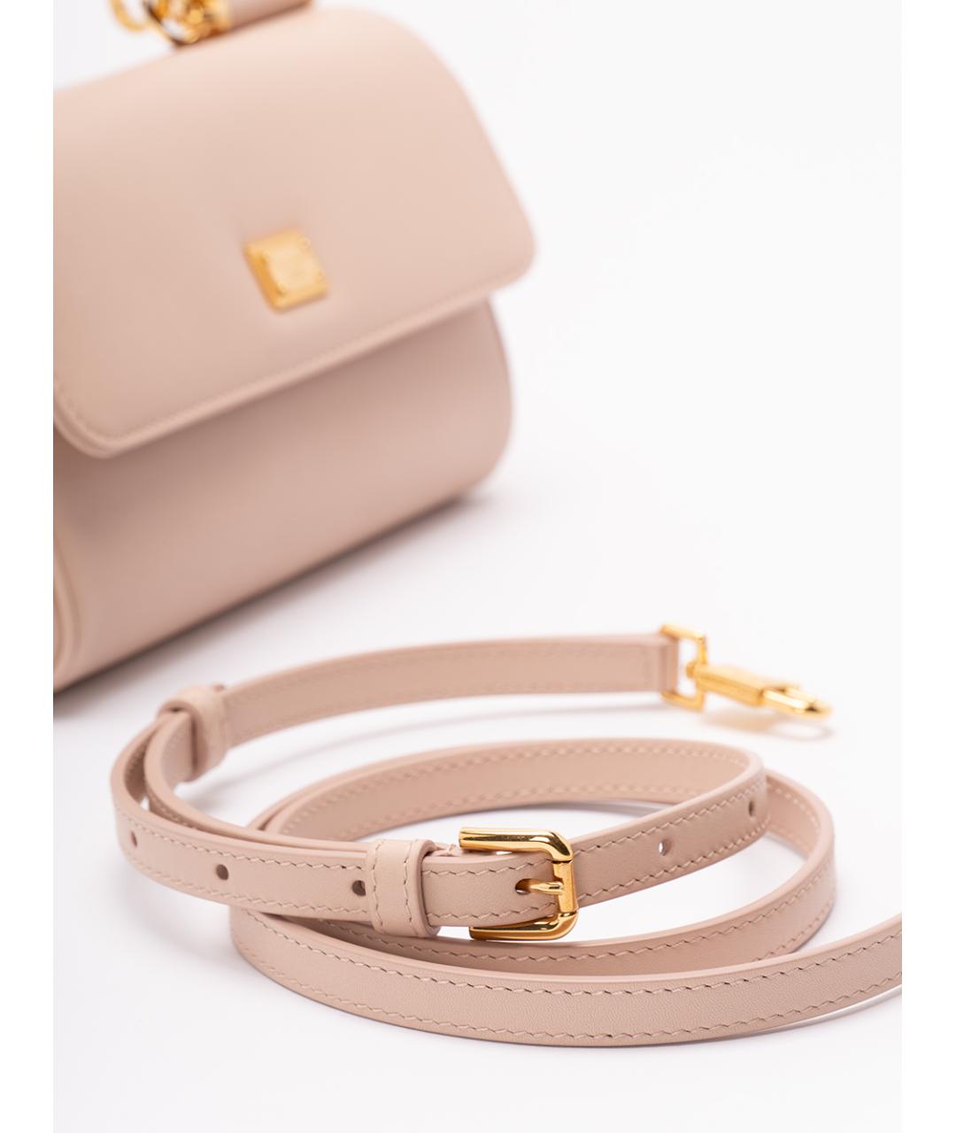 DOLCE&GABBANA Розовая кожаная сумка тоут, фото 4