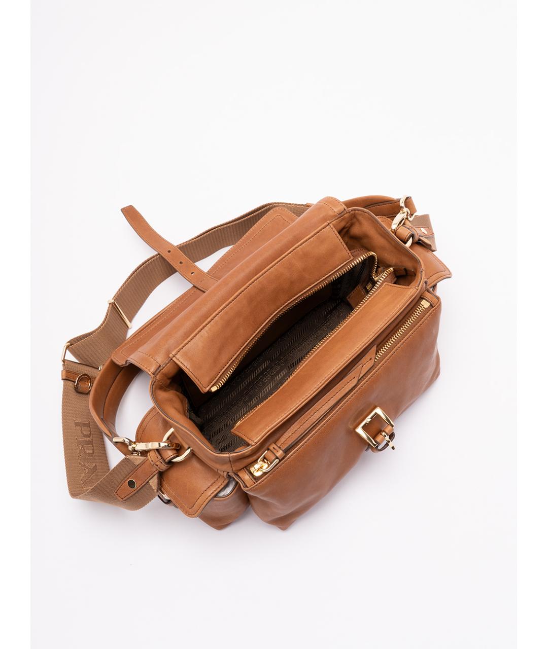 PRADA Коричневая кожаная сумка через плечо, фото 4