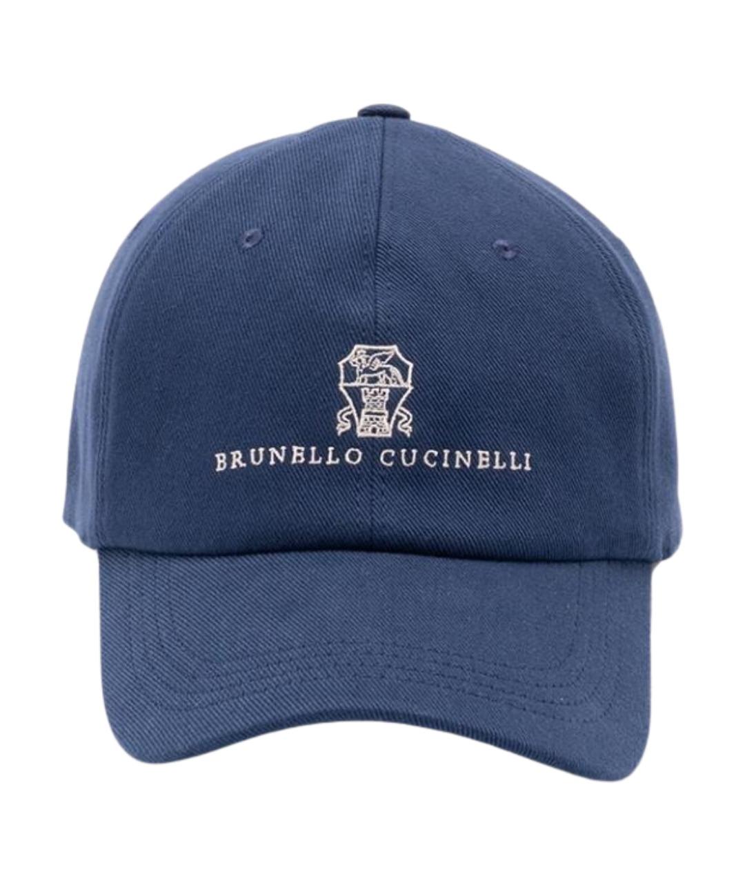 BRUNELLO CUCINELLI Синяя хлопковая кепка/бейсболка, фото 1