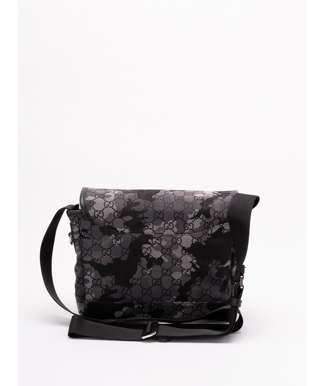 GUCCI Серая тканевая сумка на плечо, фото 2