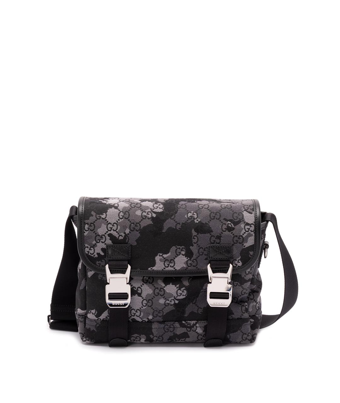 GUCCI Серая тканевая сумка на плечо, фото 1