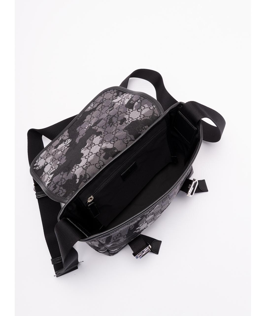 GUCCI Серая тканевая сумка на плечо, фото 5