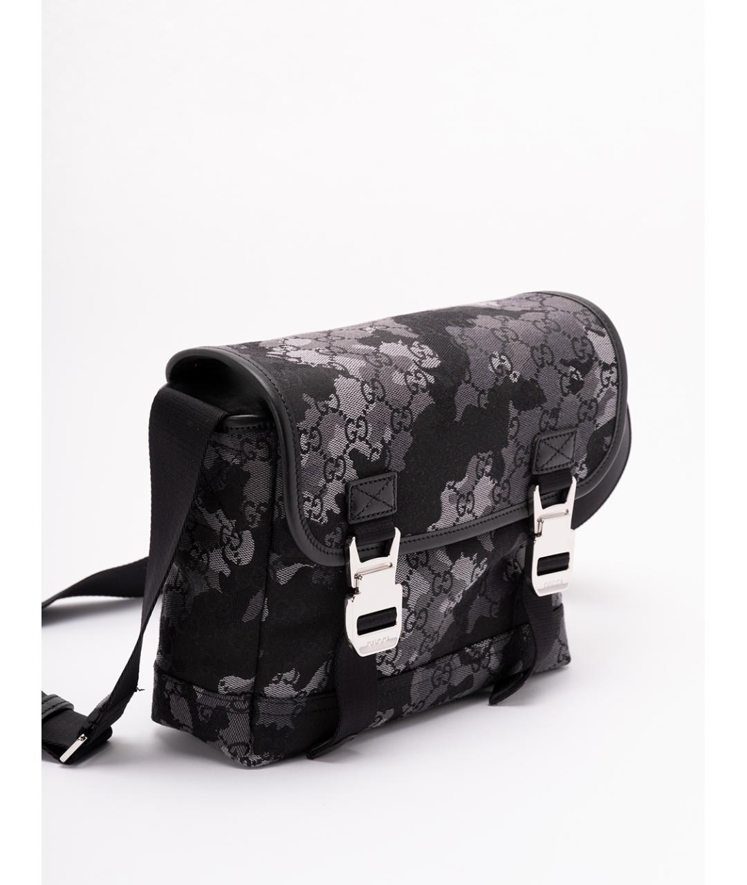 GUCCI Серая тканевая сумка на плечо, фото 3