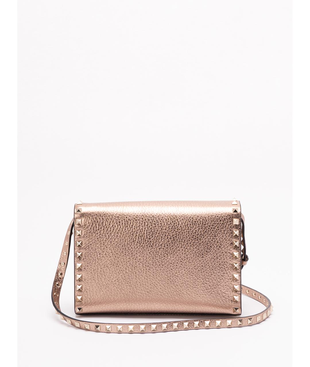 VALENTINO Золотая кожаная сумка через плечо, фото 2