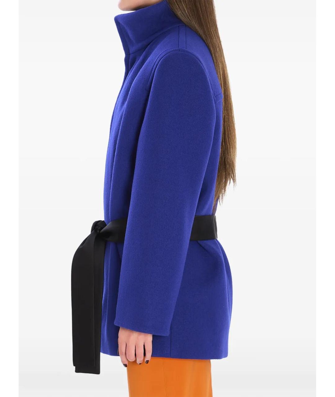SAINT LAURENT Синее шерстяное пальто, фото 6
