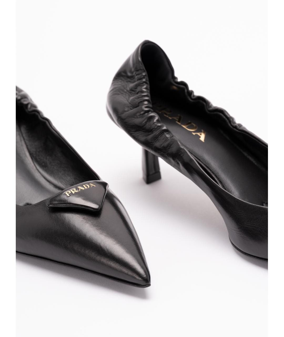 PRADA Черные кожаные туфли, фото 5