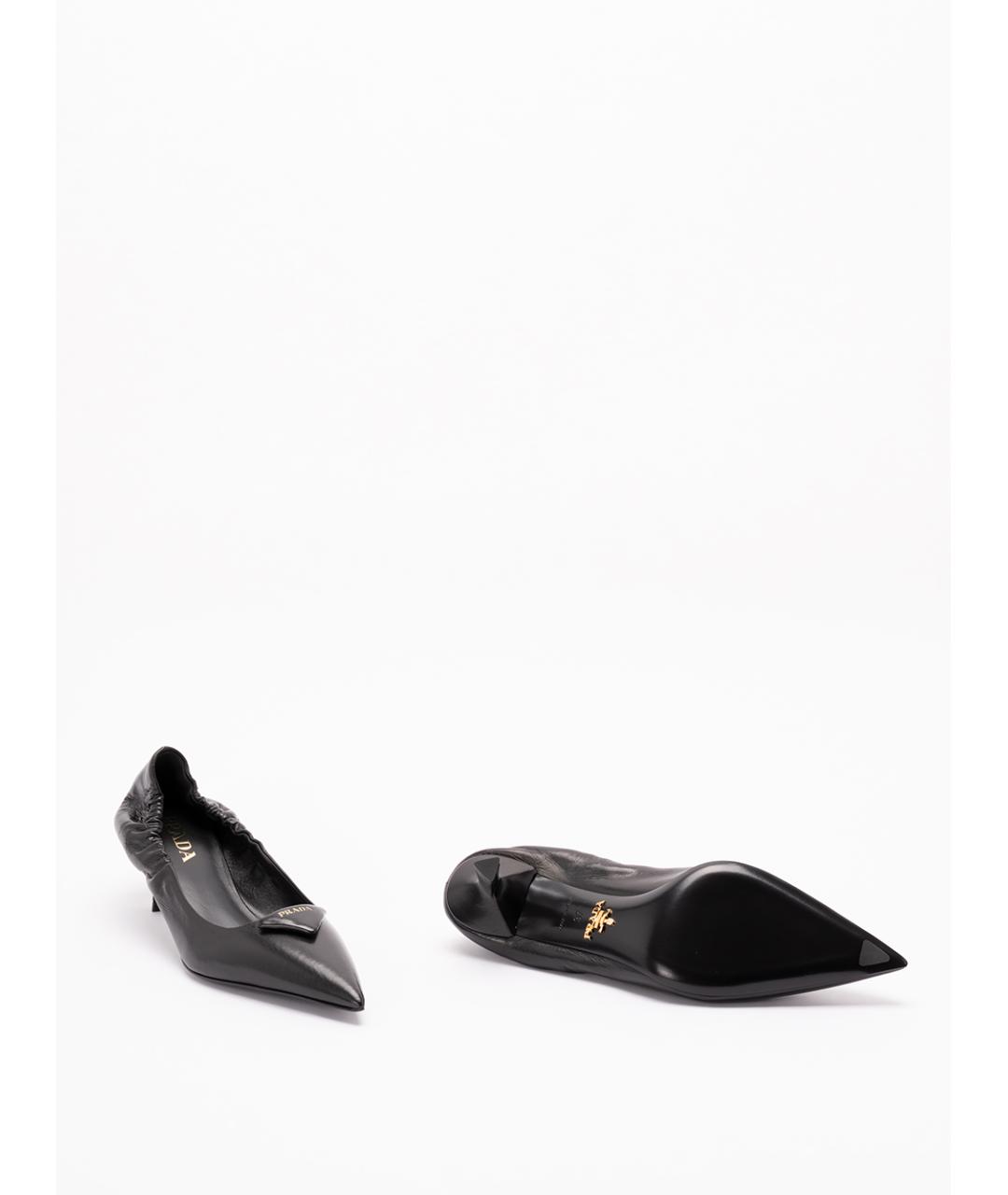 PRADA Черные кожаные туфли, фото 4