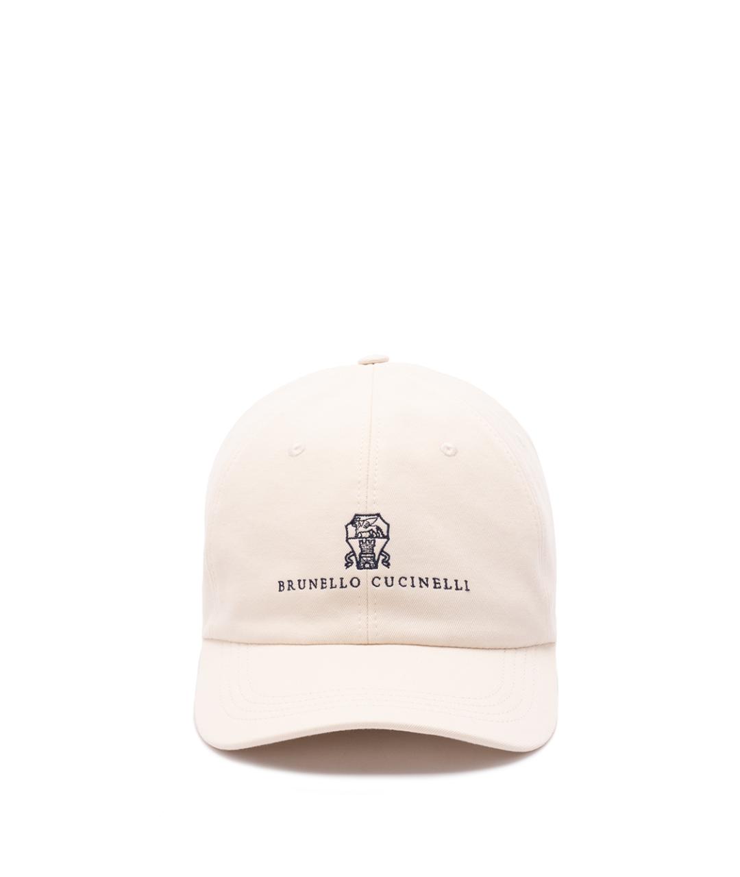 BRUNELLO CUCINELLI Белая хлопковая кепка/бейсболка, фото 1