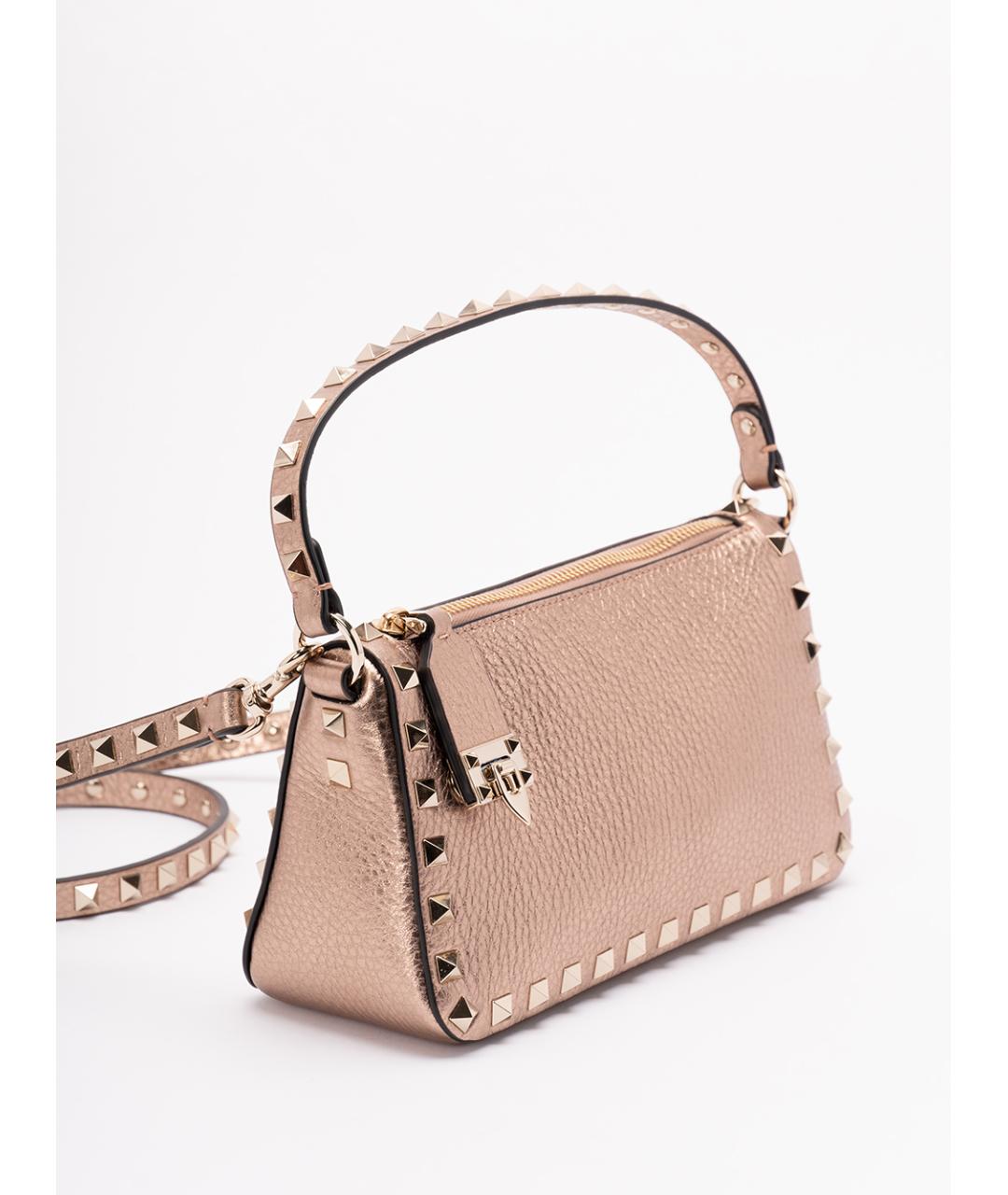 VALENTINO Розовая кожаная сумка через плечо, фото 3