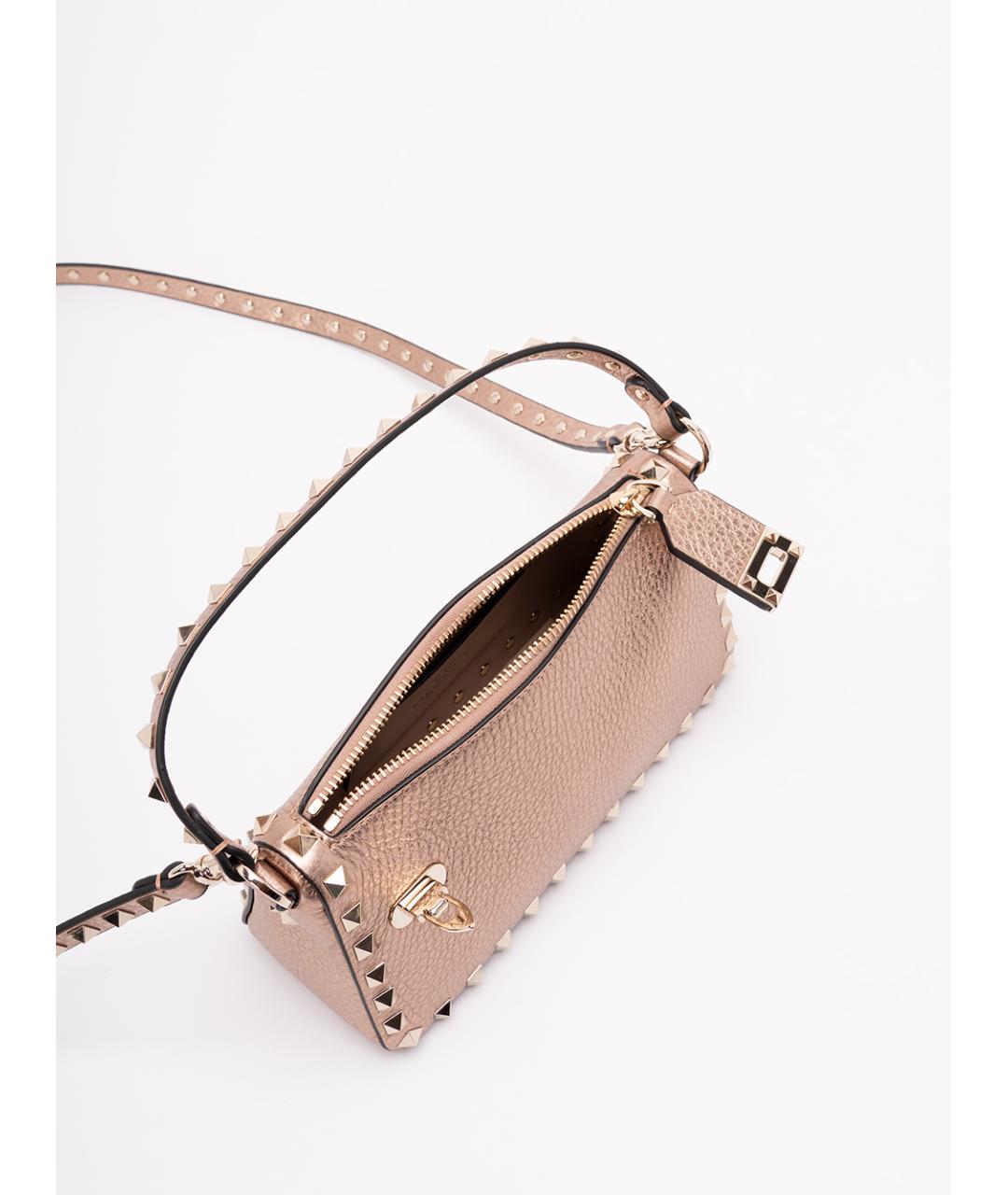 VALENTINO Розовая кожаная сумка через плечо, фото 5