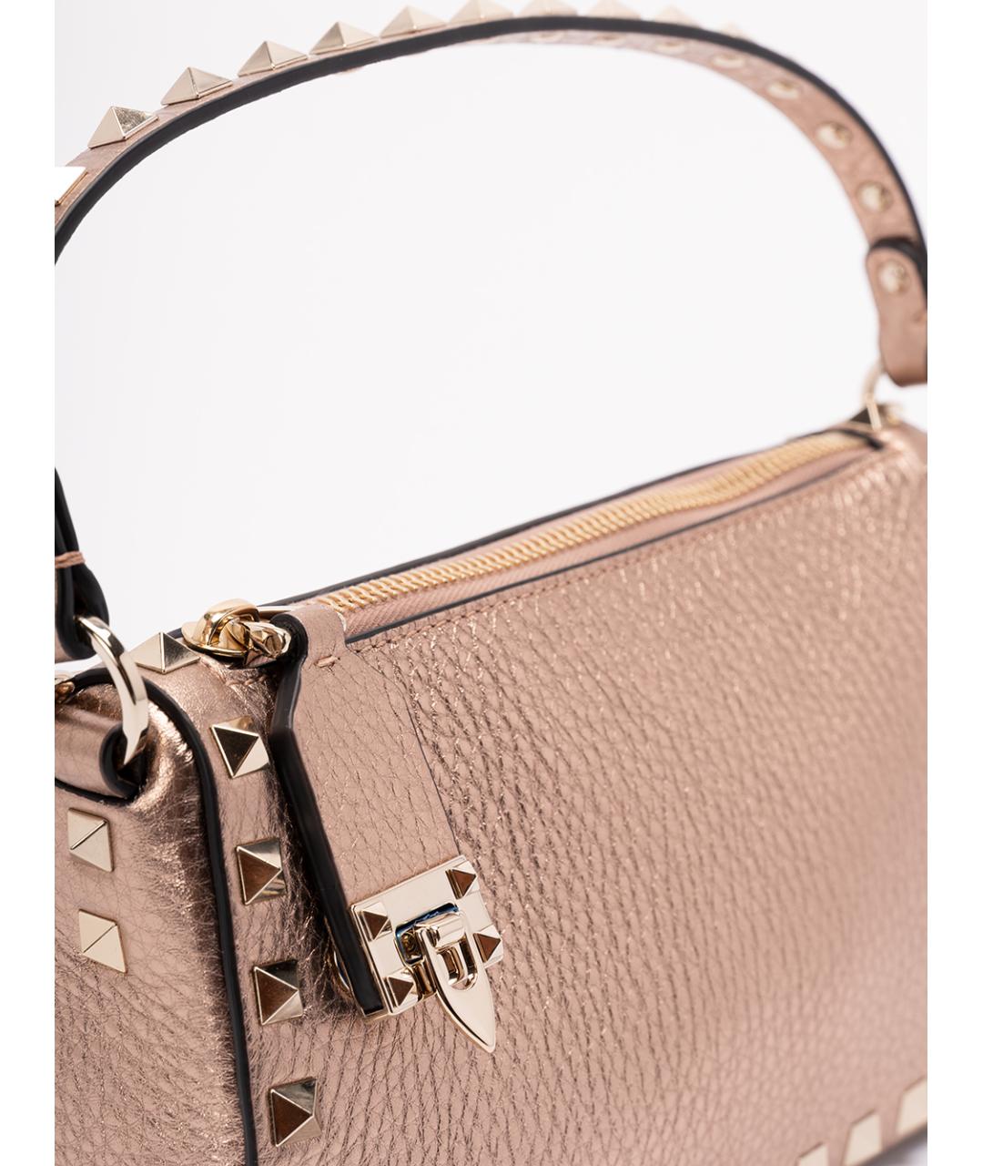 VALENTINO Розовая кожаная сумка через плечо, фото 4
