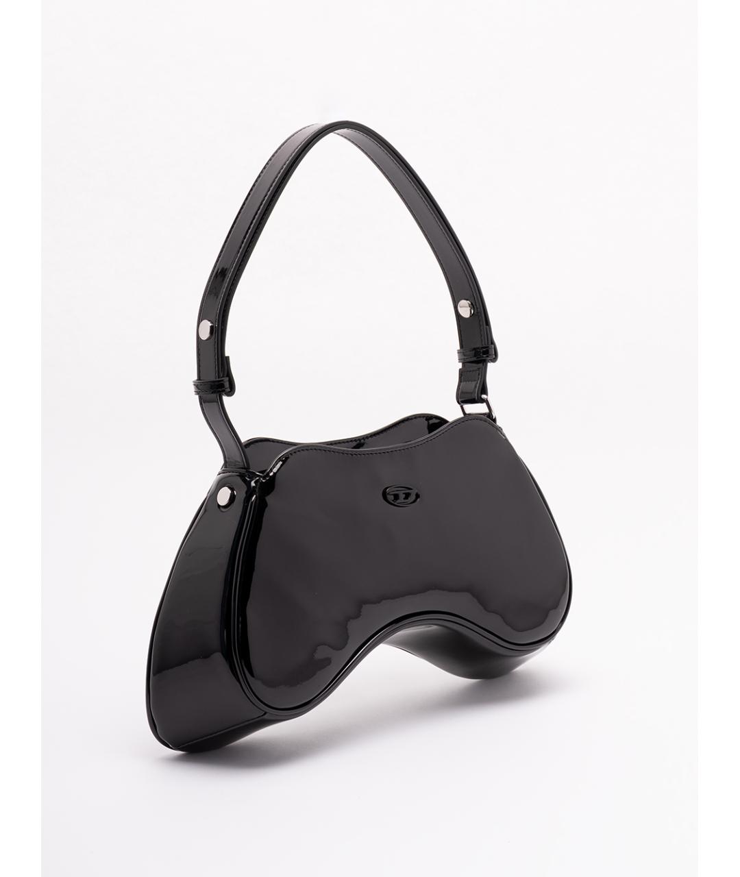 DIESEL Черная сумка через плечо из искусственной кожи, фото 3