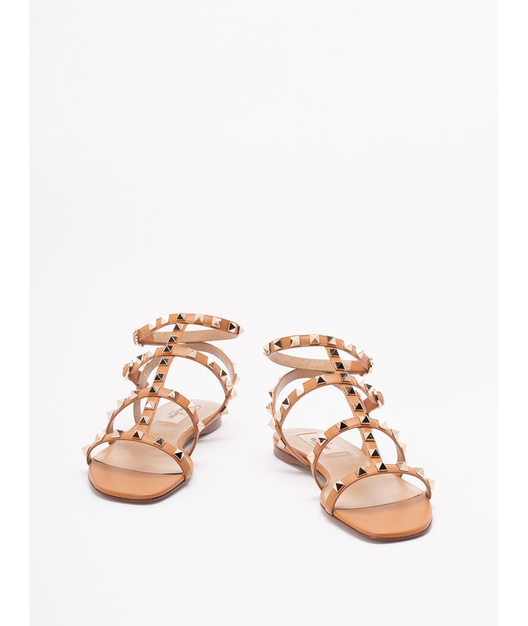 VALENTINO Коричневые кожаные сандалии, фото 2