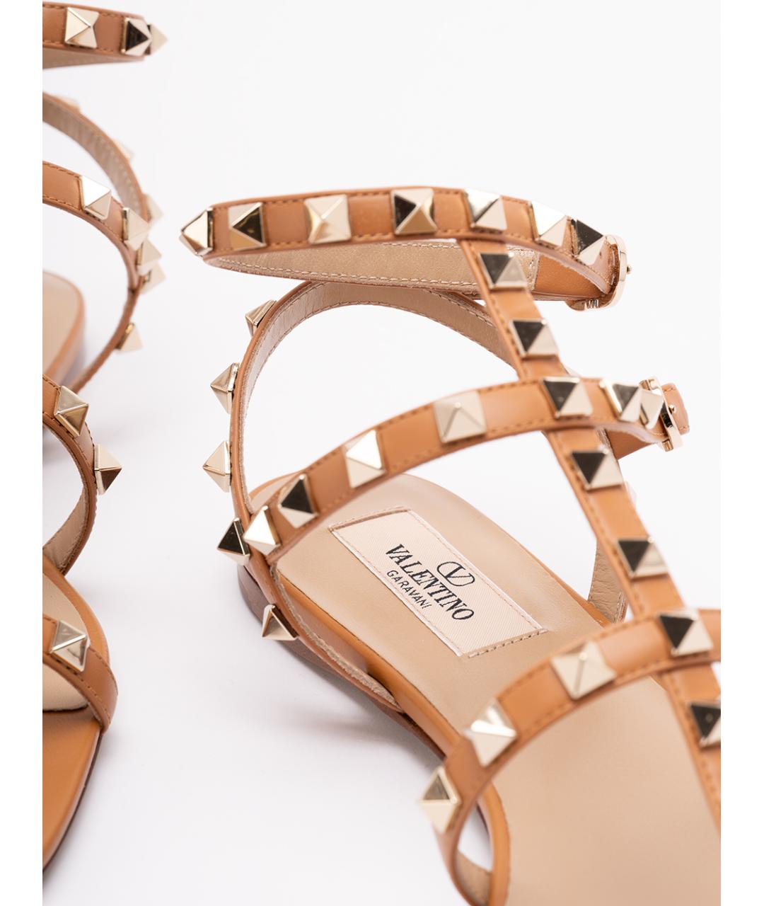 VALENTINO Коричневые кожаные сандалии, фото 5