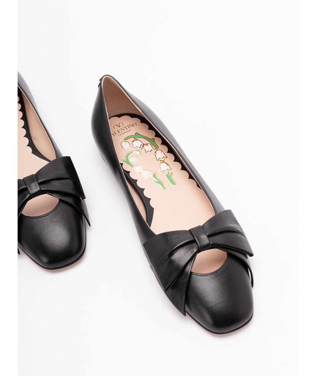 VALENTINO Черные кожаные балетки, фото 5