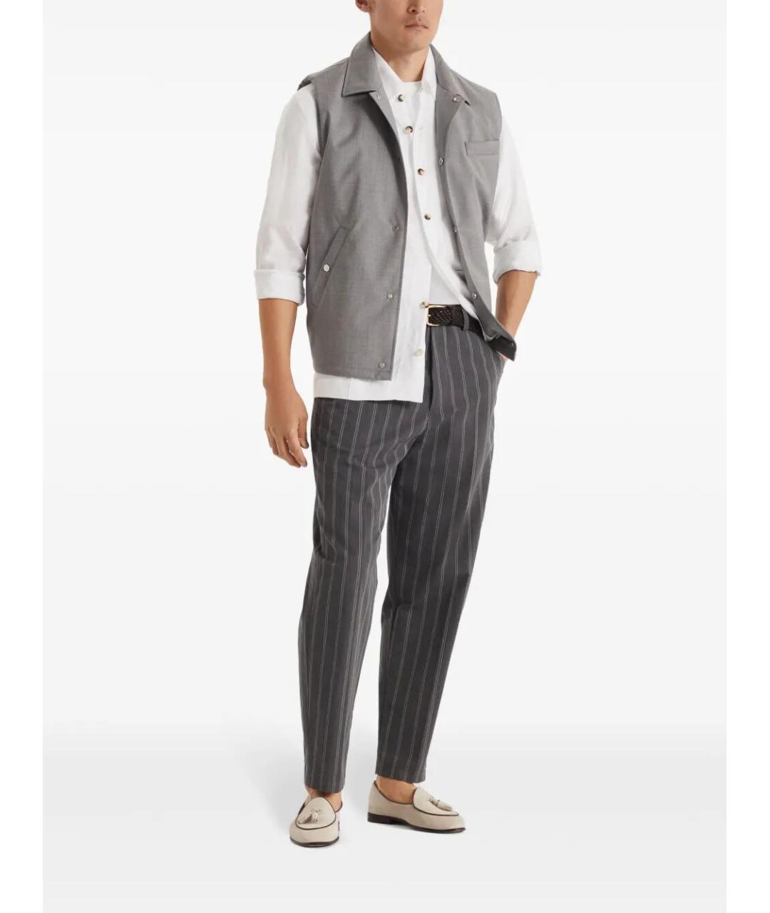 BRUNELLO CUCINELLI Белая льняная кэжуал рубашка, фото 2