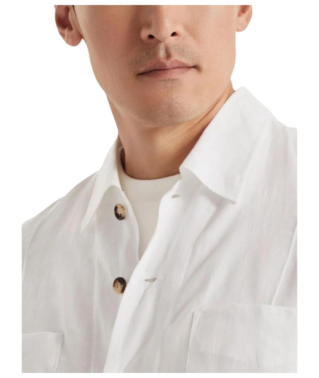 BRUNELLO CUCINELLI Белая льняная кэжуал рубашка, фото 6