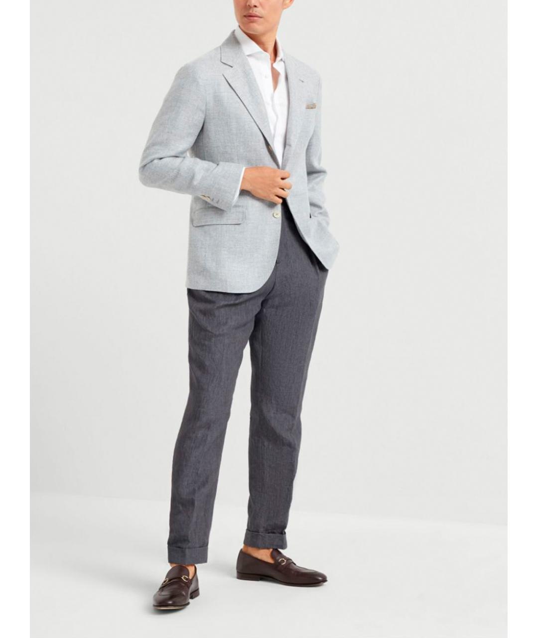 BRUNELLO CUCINELLI Белая льняная кэжуал рубашка, фото 2