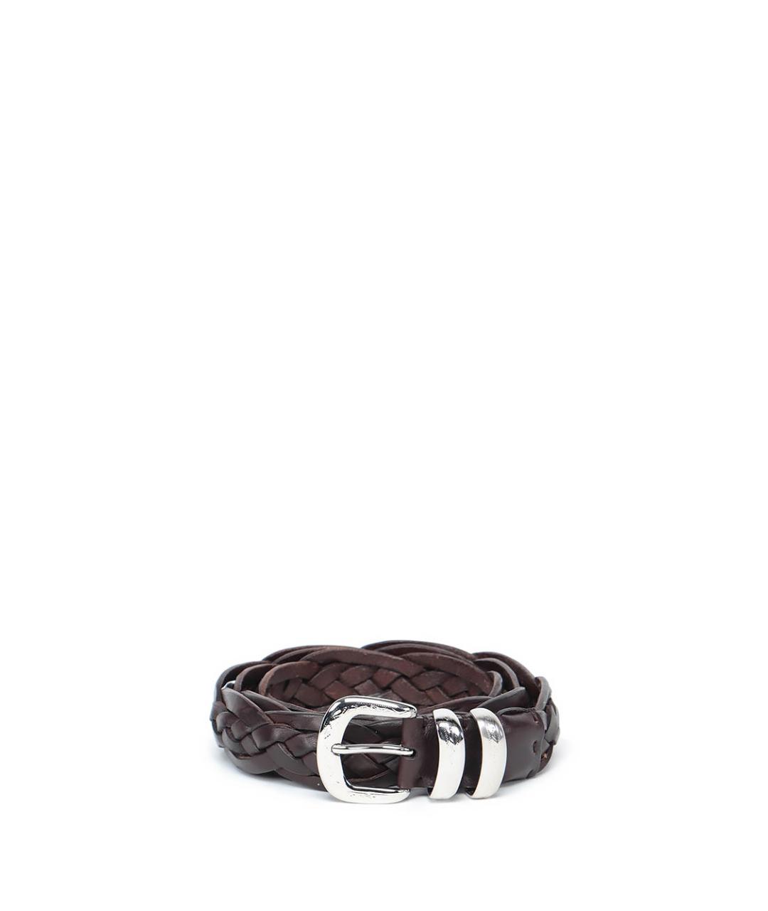 BRUNELLO CUCINELLI Коричневый кожаный ремень, фото 1