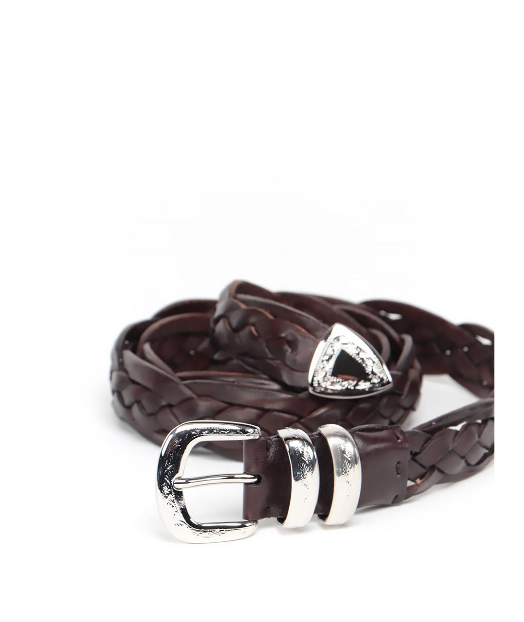 BRUNELLO CUCINELLI Коричневый кожаный ремень, фото 2