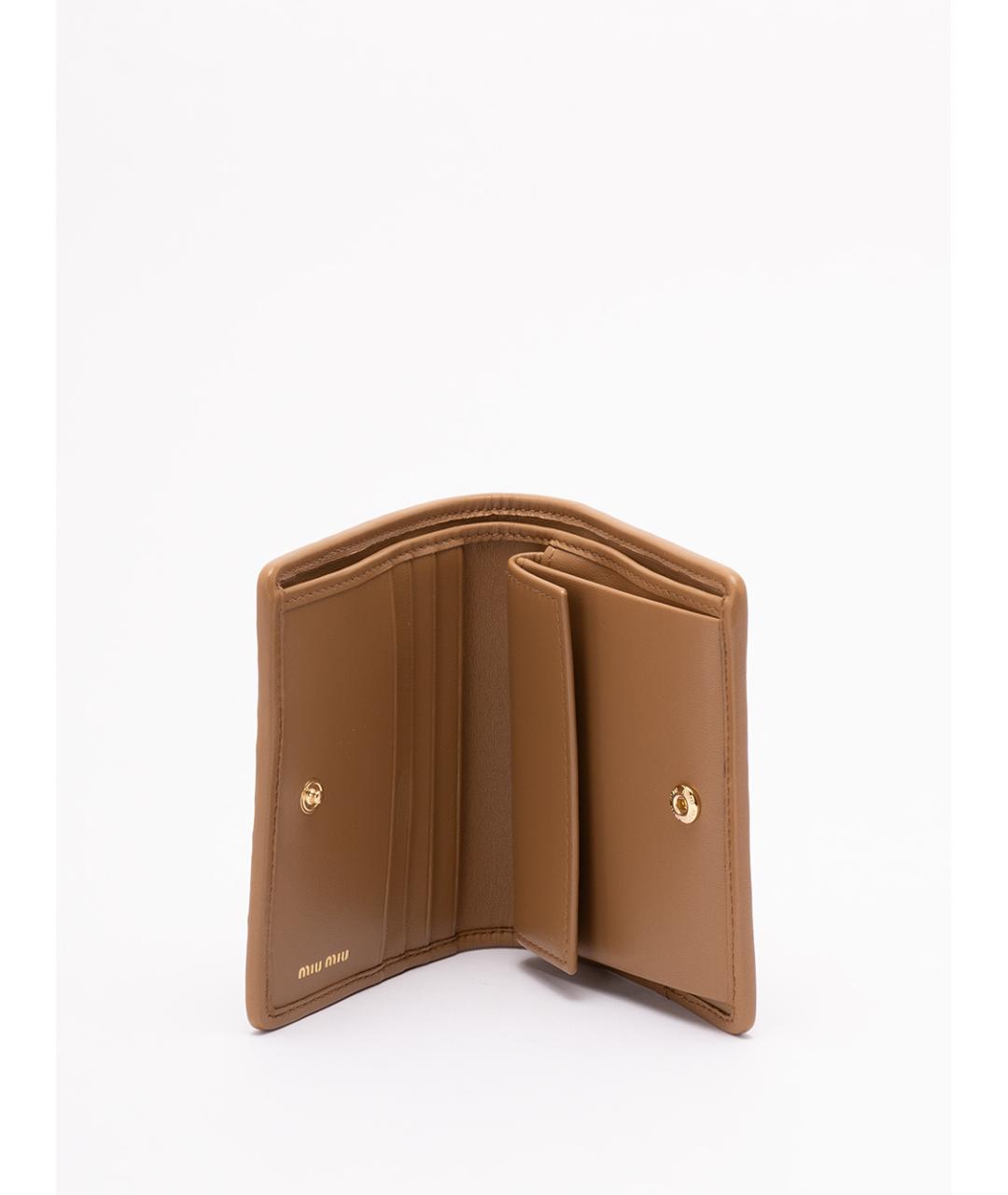 MIU MIU Коричневый кожаный кошелек, фото 3