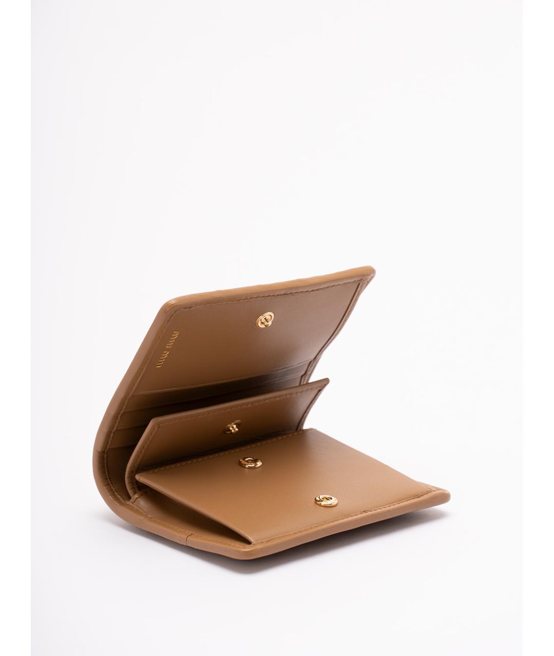 MIU MIU Коричневый кожаный кошелек, фото 4