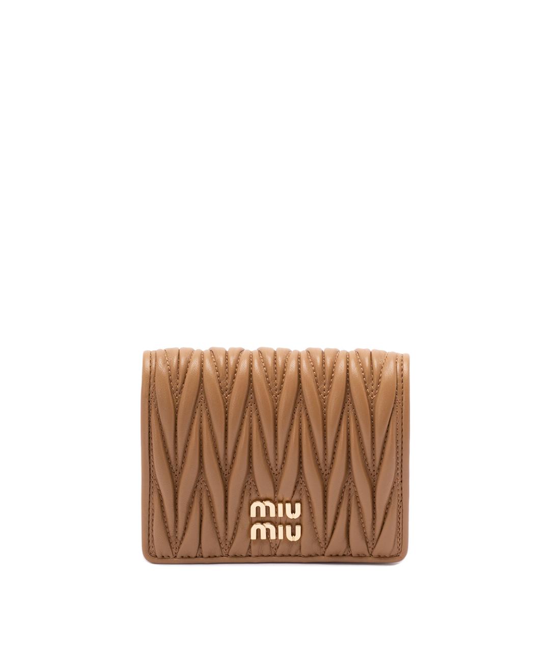 MIU MIU Коричневый кожаный кошелек, фото 1