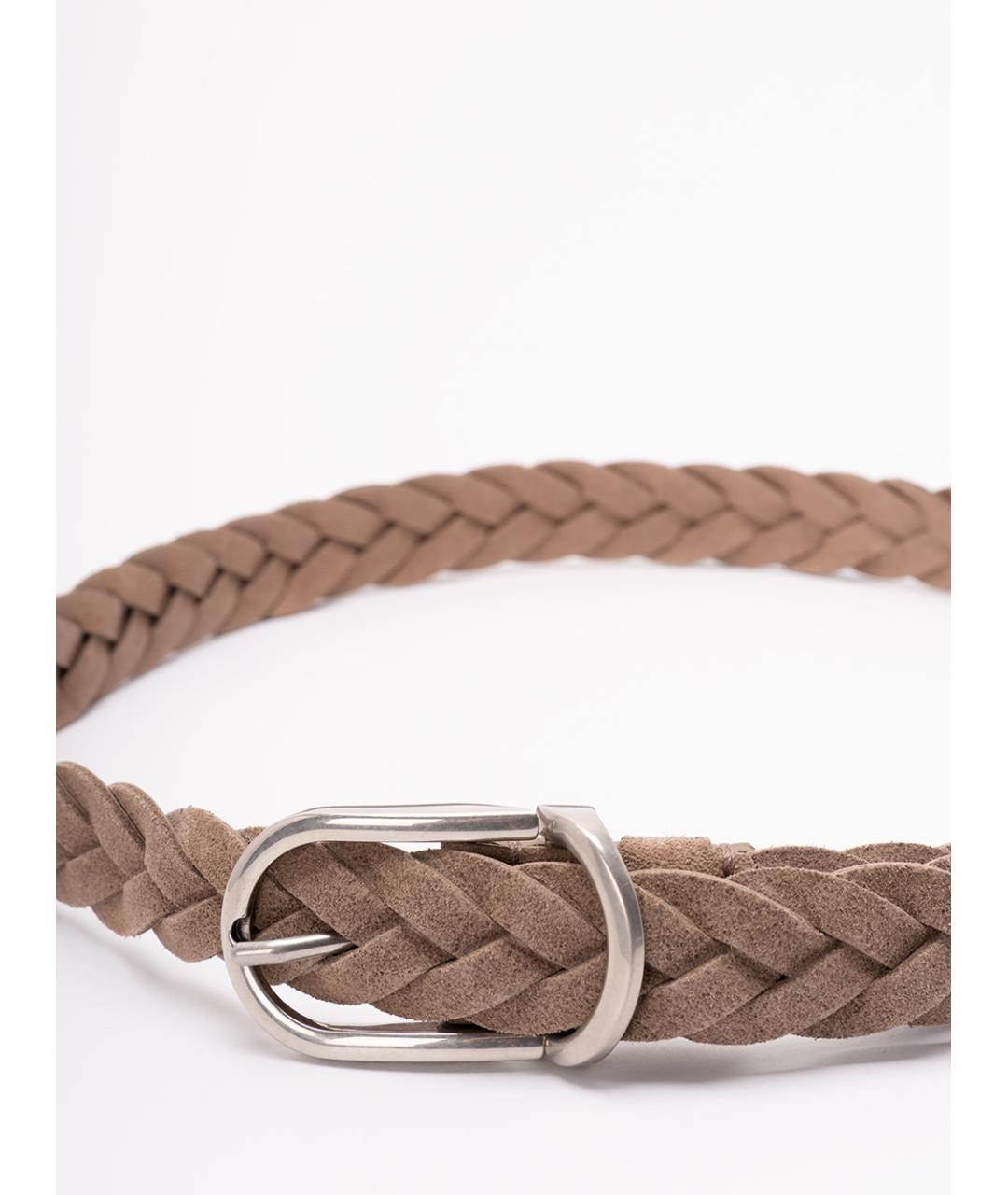 BRUNELLO CUCINELLI Бежевый замшевый ремень, фото 2