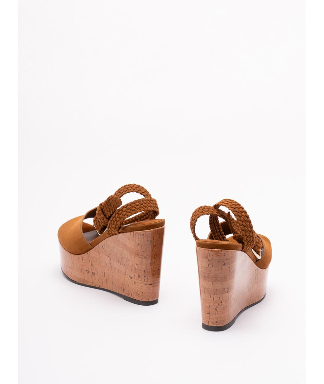 JIMMY CHOO Коричневые кожаные сандалии, фото 3