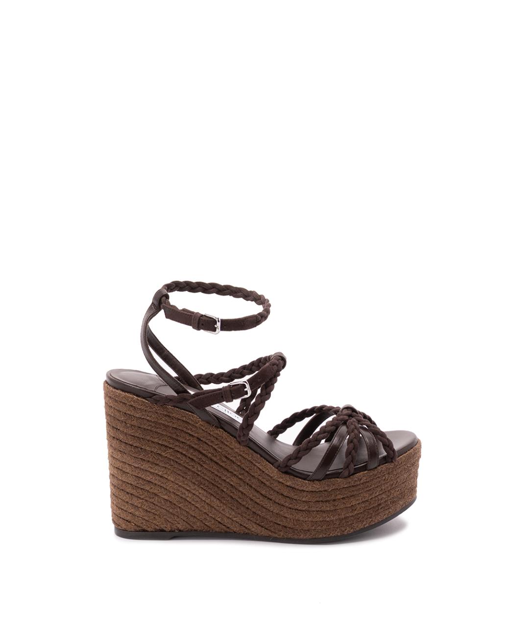 JIMMY CHOO Коричневые кожаные босоножки, фото 1