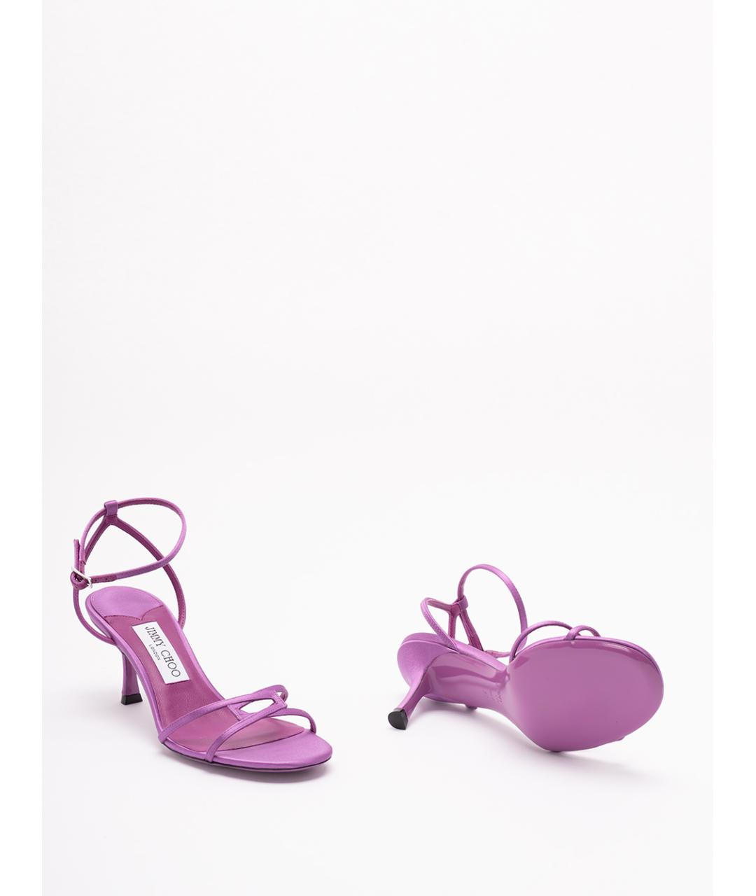 JIMMY CHOO Фиолетовые текстильные босоножки, фото 4