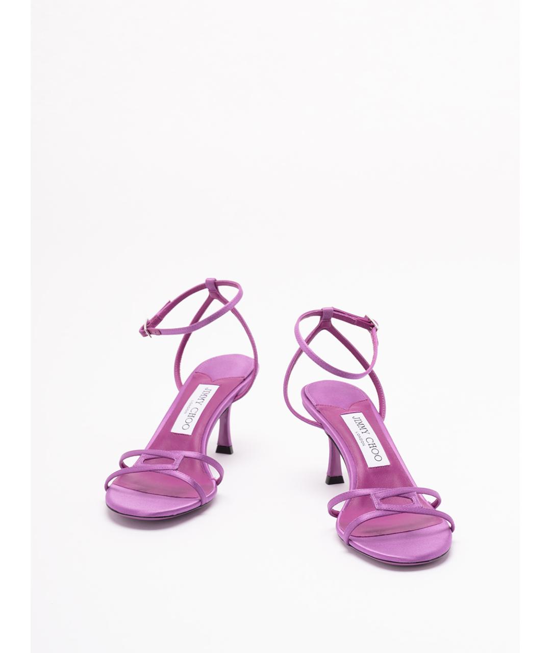 JIMMY CHOO Фиолетовые текстильные босоножки, фото 2