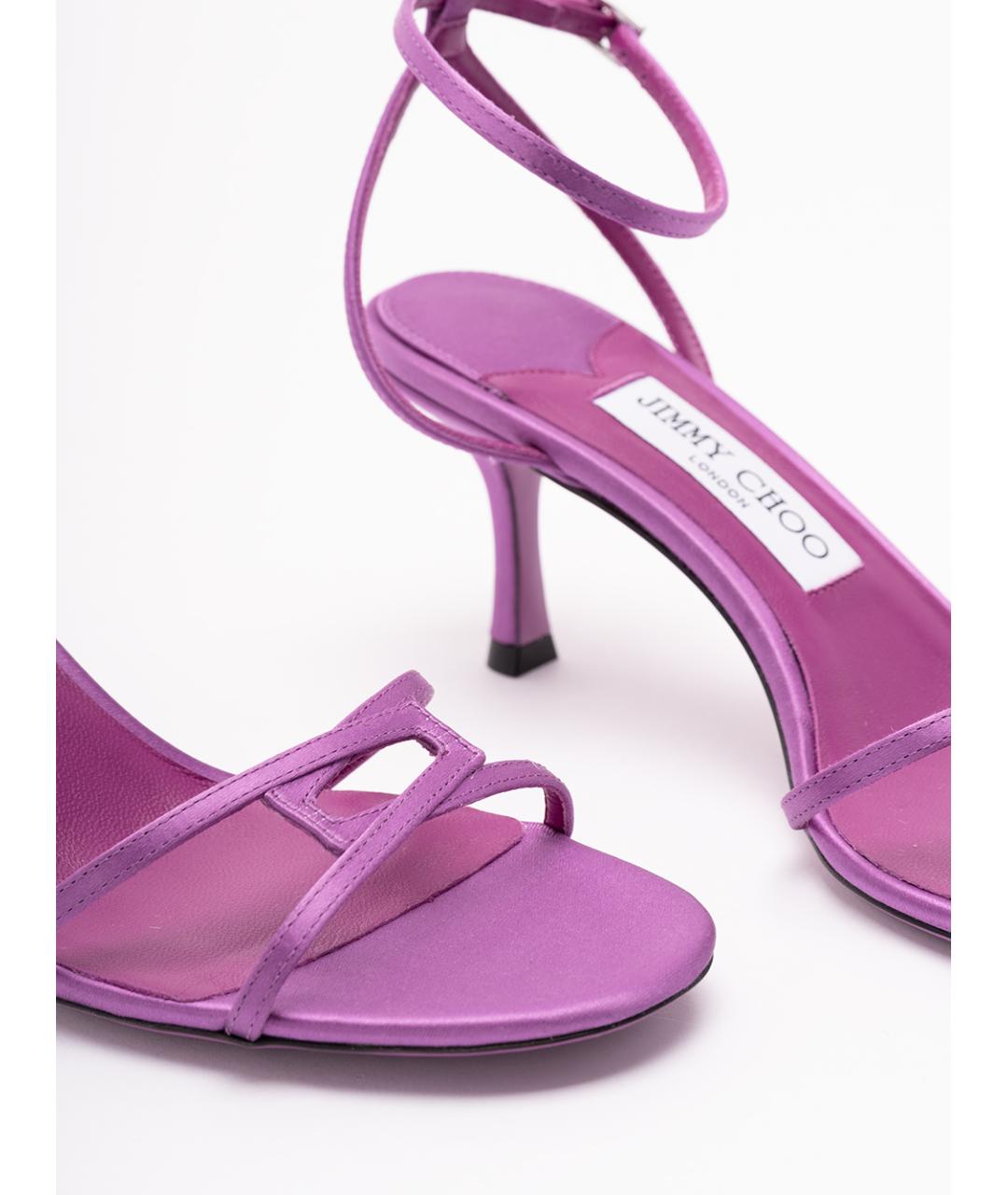 JIMMY CHOO Фиолетовые текстильные босоножки, фото 5