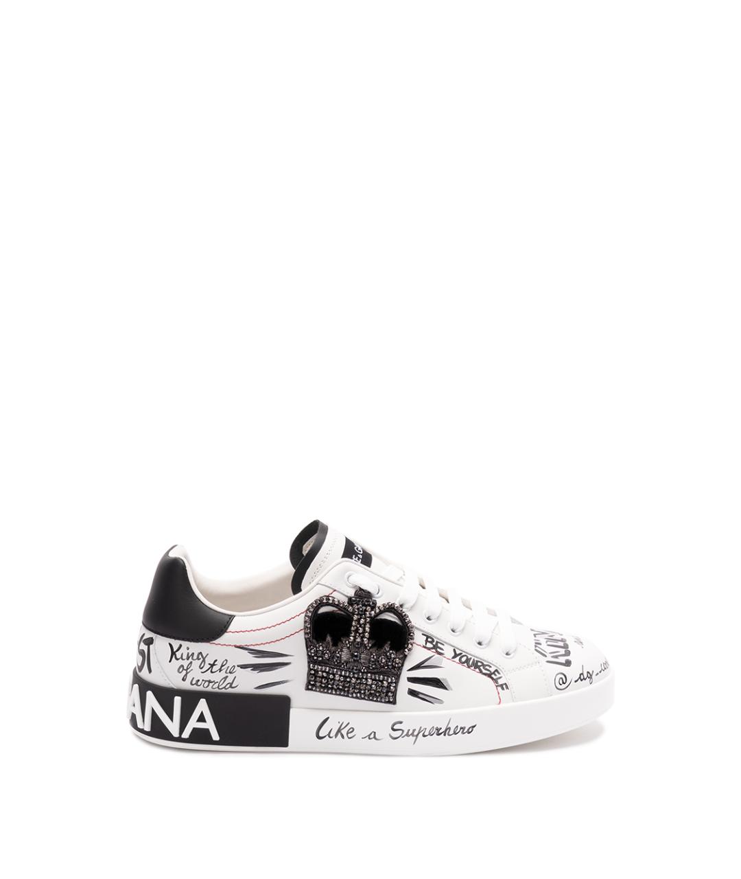 DOLCE&GABBANA Белые кожаные низкие кроссовки / кеды, фото 1