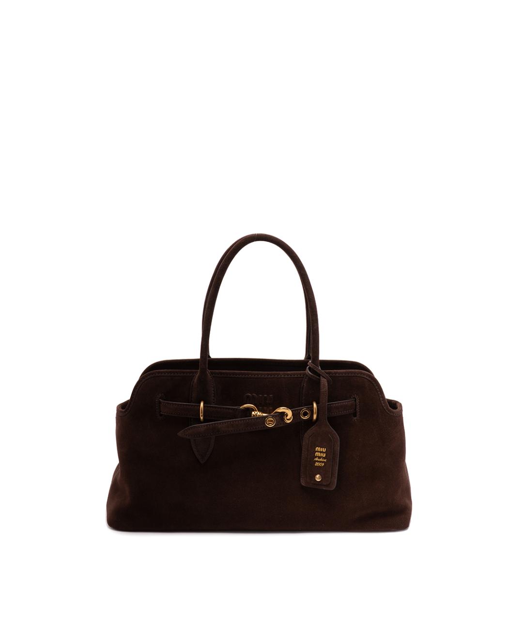 MIU MIU Коричневая кожаная сумка тоут, фото 1