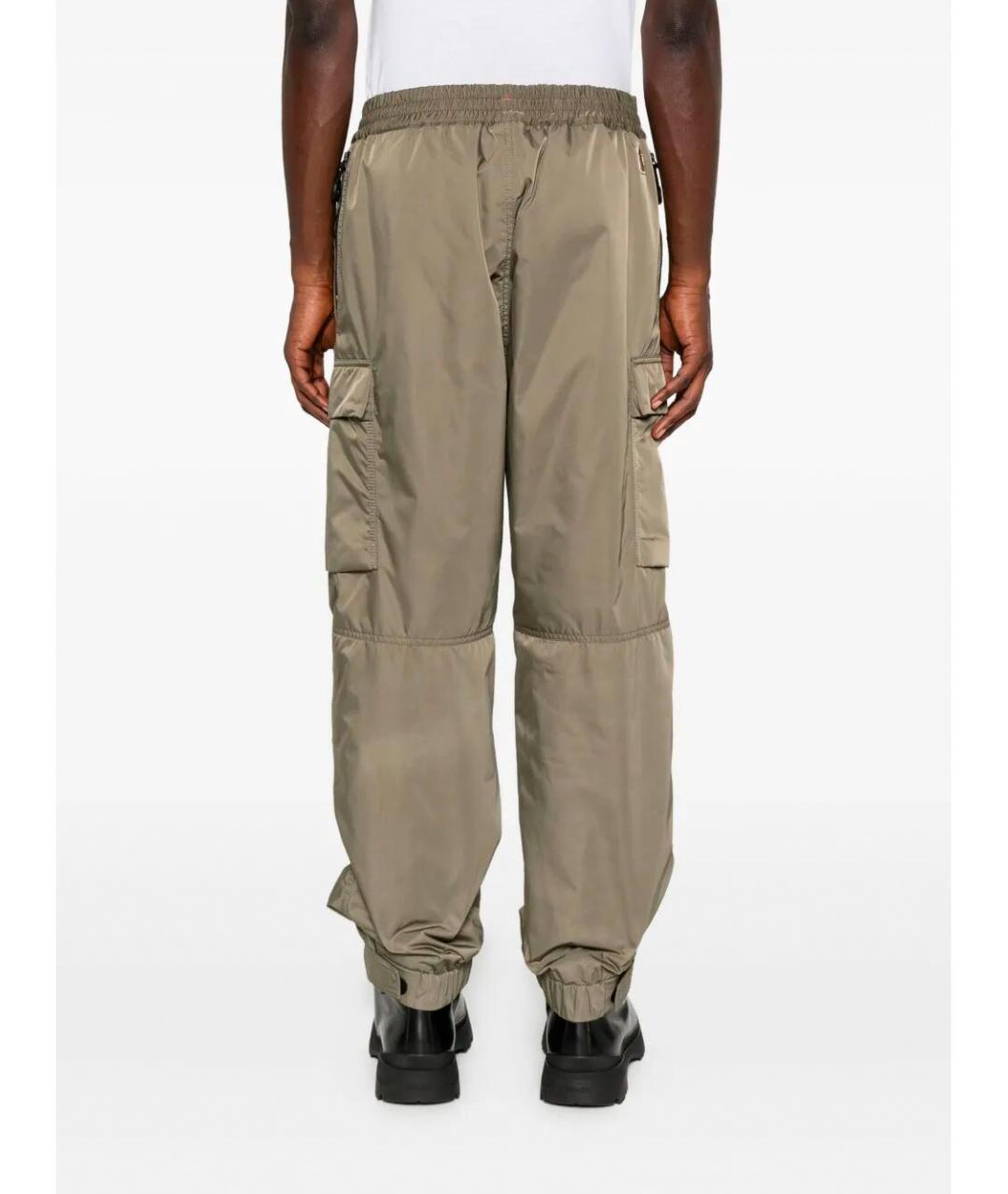 MONCLER GRENOBLE Зеленые полиэстеровые повседневные брюки, фото 4