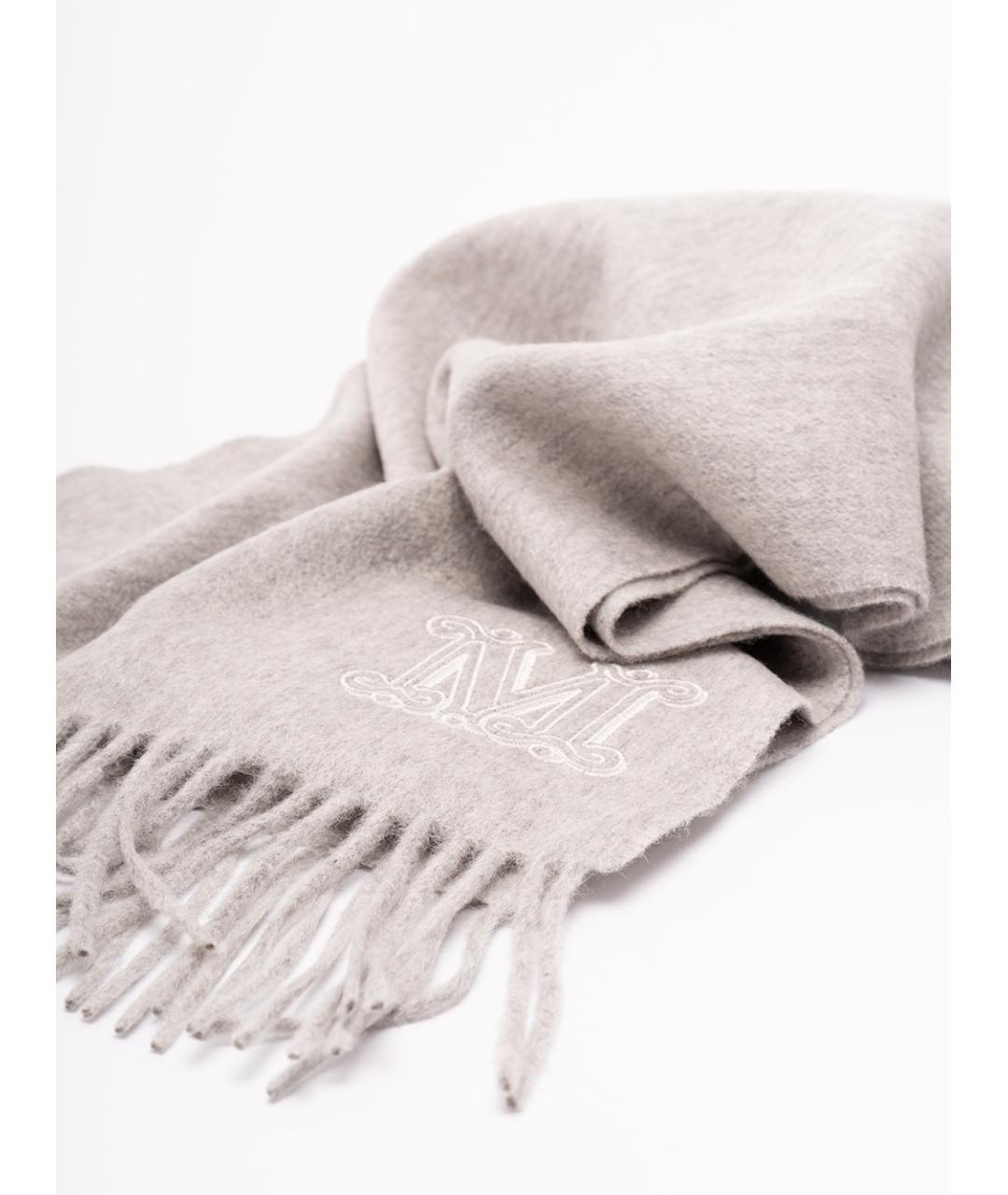 MAX MARA Серый кашемировый шарф, фото 3